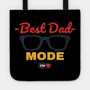 Best Dad On Mode With Heart Glasses Fathers Day Tote