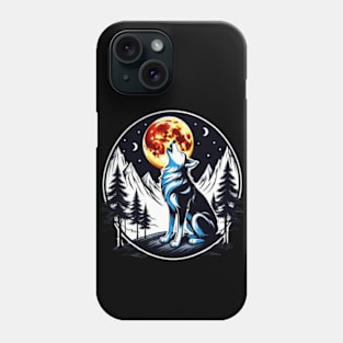 wolf howling at moon gift ideas tees hoodies and more Phone Case