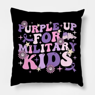 Purple Up For Military Kids Cute Groovy Military Child Month Pillow