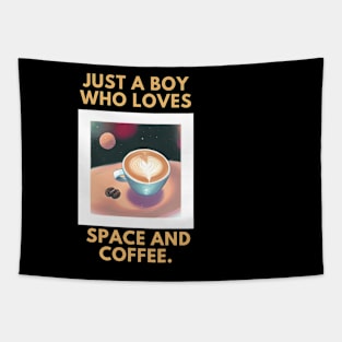 Just a boy who loves space and coffee Tapestry