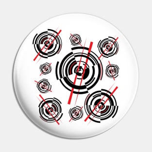 The geometry of sushi. Big in small. Red and black on white Pin