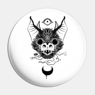 Bat Chiroptera With Moon And Eye Pin