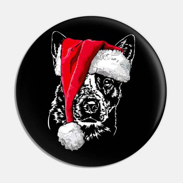 Funny Australian Cattle Dog Santa Christmas dog mom gift Pin by wilsigns