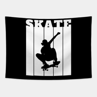 Silhouette Serenity: Shadow of a Skater Tapestry