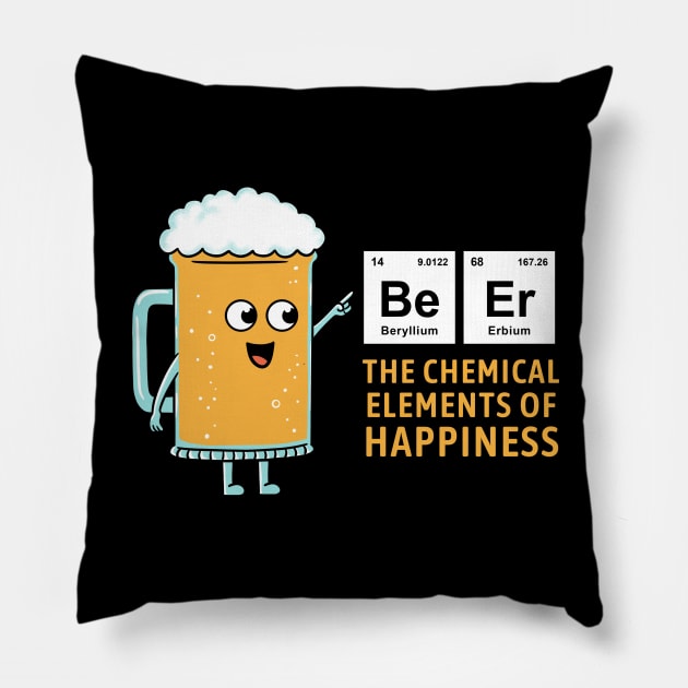 BEER CHEMICAL OF HAPPINESS Pillow by coffeeman