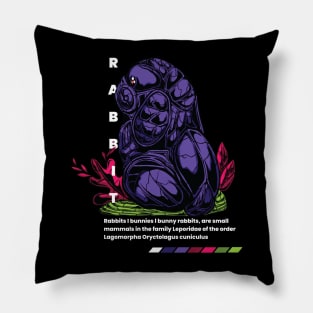 Cyber rabbit in purple color Pillow