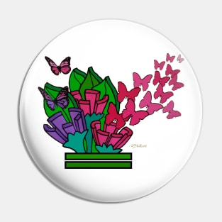 Flowers and Butterflies Pin