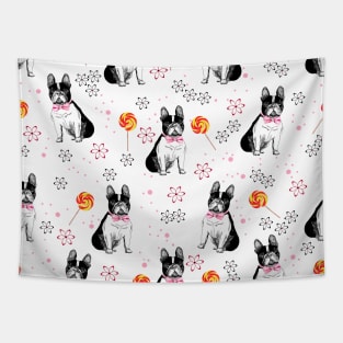 french bulldog and lollipop Tapestry