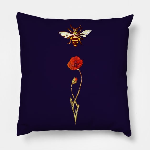 Vintage Bee Pillow by ThisIsNotAnImageOfLoss