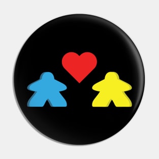 Yellow And Blue Meeple Couple Board Game Valentine's Day Pin