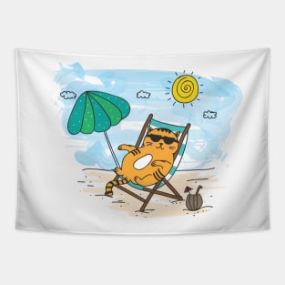 Beach Cat Tapestry