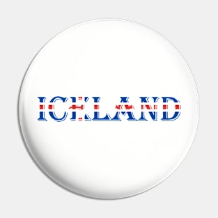 Souvenir of Iceland with Flag and text Pin