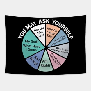 You May Ask Yourself - 80's Retro Music Funny - Once In A Lifetime Pie Chart Tapestry