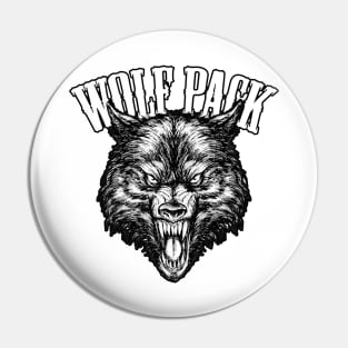 Angry Wolf Face Pin