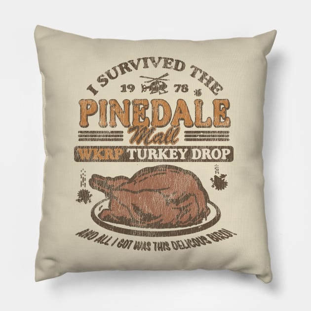 Vintage WKRP Turkey Drop Pinedale Pillow by raykut