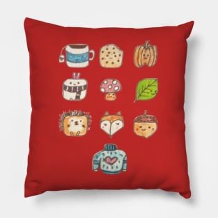 Cute Pack of Autumn Things Pillow