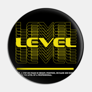 level multi text minimalistic streetwear Pin