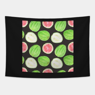 Bright watercolor tropical fruit pattern, guavas Tapestry