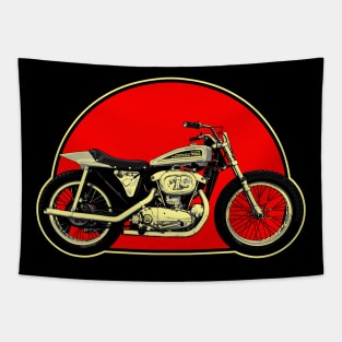 1970 Harley-Davidson XR750 Retro Red Circle Motorcycle Tapestry