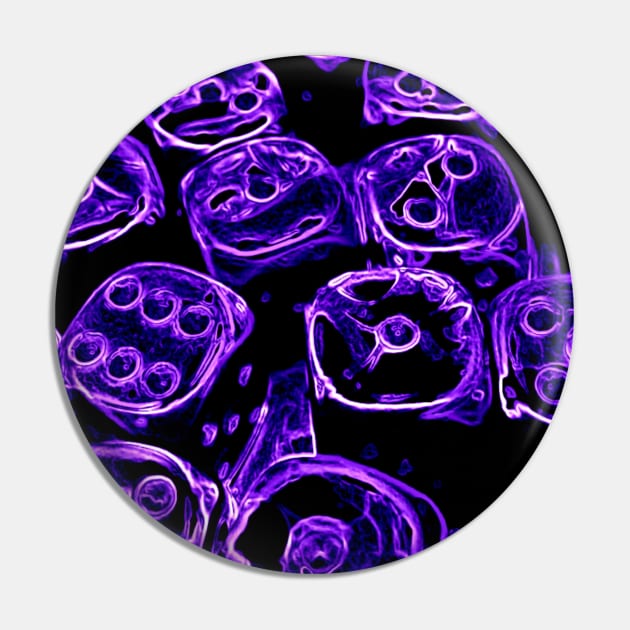 Neon Purple Dice Pin by ARTWORKandBEYOND