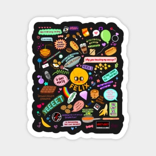 Felix doodle (black) Magnet