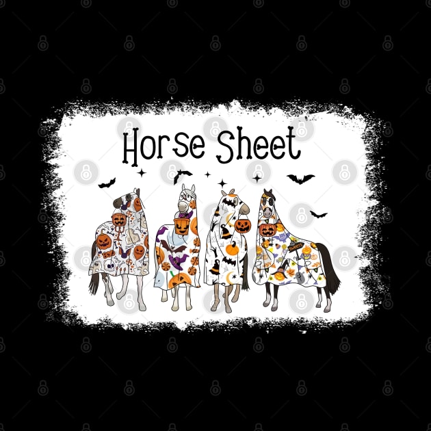 Horse Sheet Horse Ghost Halloween Funny Saying Men Women by Rene	Malitzki1a