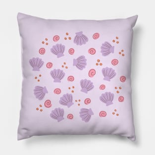 Seashells from the beach - Lilac Pillow