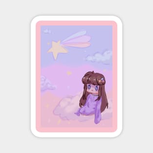 Cute Angel Floating on Clouds Magnet