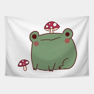 Cute frog with mashroom Tapestry