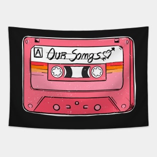Our Songs Cassette Retro Design Tapestry