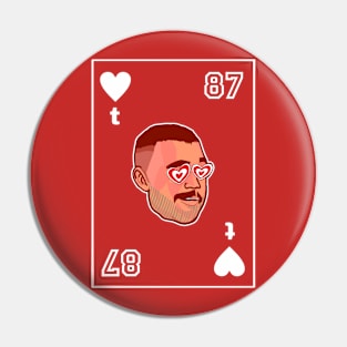 Travis Kelce 87 Heart - White Pin