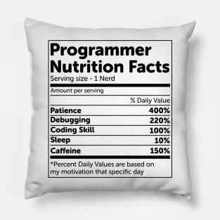 Programmer Nutrition Facts Pillow