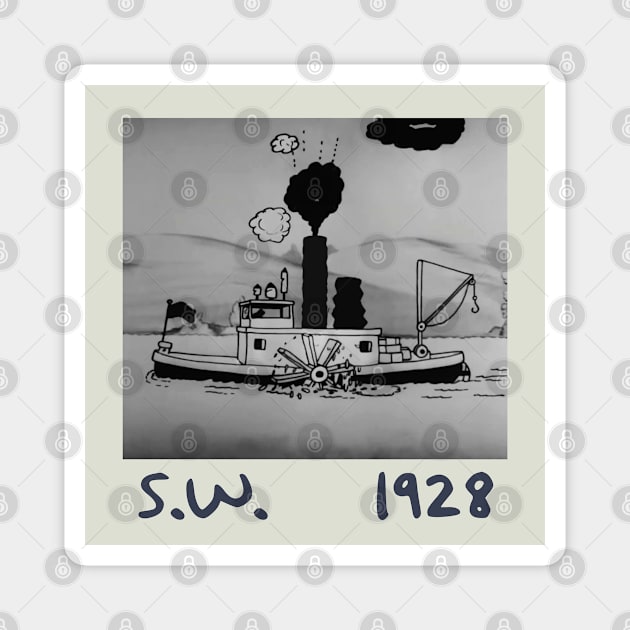 Steamboat Willie 1928 - 4 Magnet by Megadorim