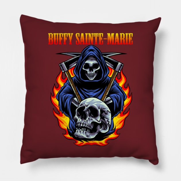BUFFY SAINTE-MARIE BAND Pillow by Kiecx Art