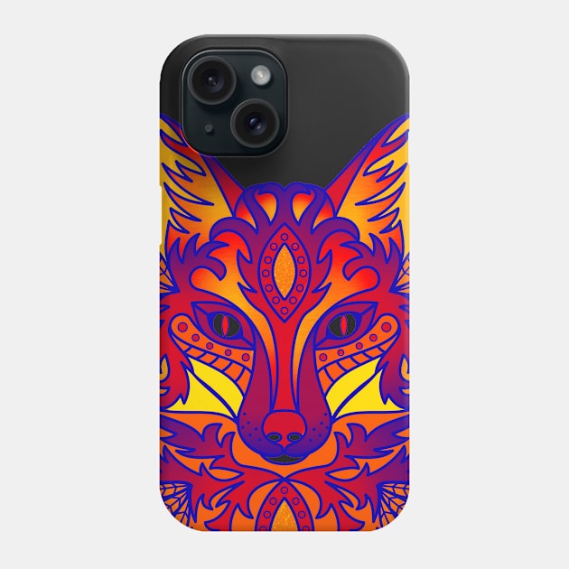 Colorful Artistic Fox Phone Case by epoliveira