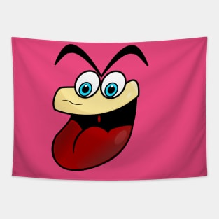 Goofy Funny Face Cartoon Emoji Tapestry