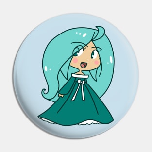 Aqua Blue Princess Pin