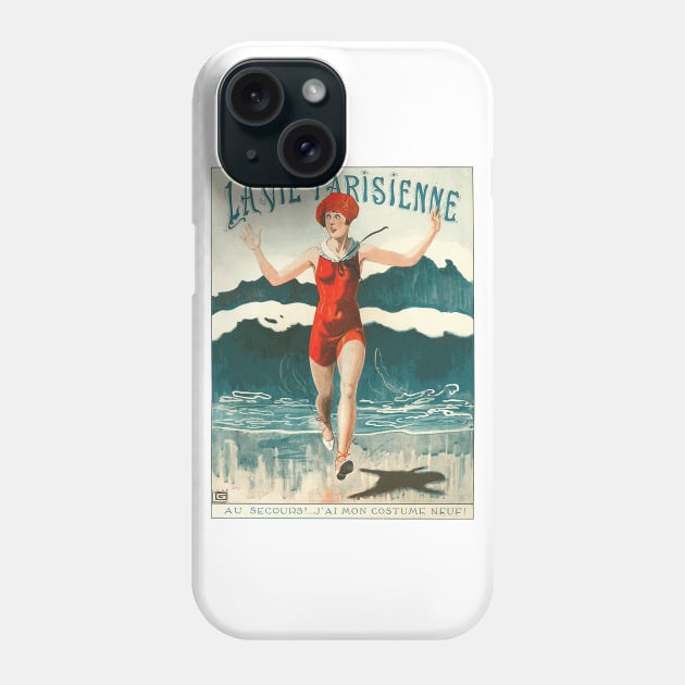 Vintage La Vie Parisienne Illustration - The Wave Phone Case by Naves