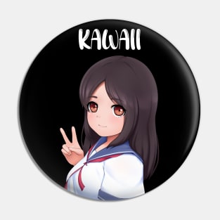 kawaii schoolgirl peace japan Pin