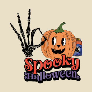 Groovy Style Spooky Retro Halloween Design T-Shirt