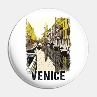 Venice City Streets Vintage Travel Poster Series grunge edition 03 Pin