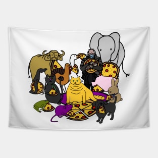 Pizza Party for Animals Tapestry