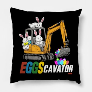 Eggs Cavator Easter Bunny Excavator Cute Boys Kids Toddler Pillow