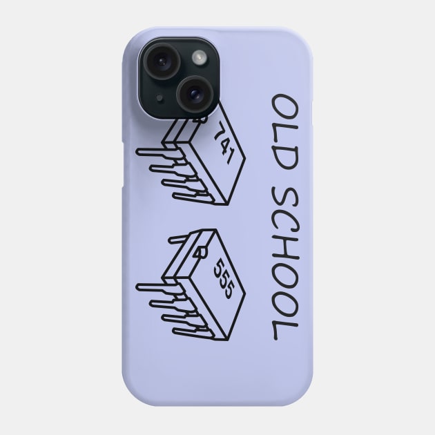 Old School - Electronics - 555 and 741 Chips Phone Case by Starchip Designs