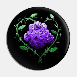 Purple Crystal Flower Pin