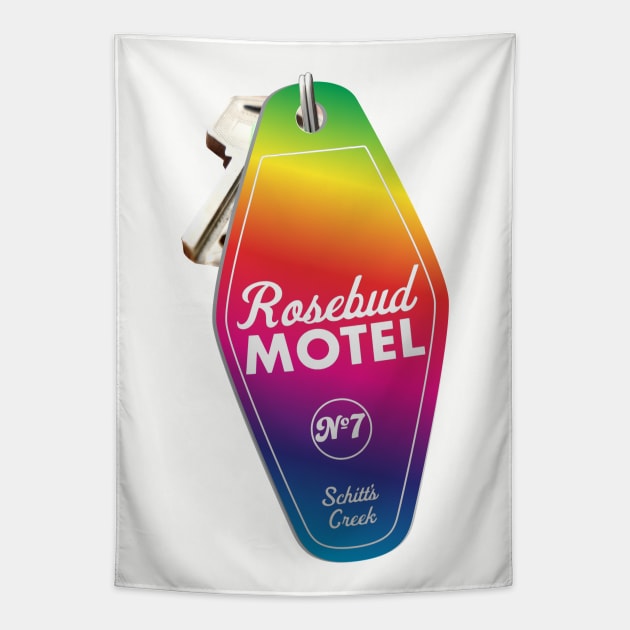 Schitt's Creek Rosebud Motel Key Tag for Room 7, Retro design in Rainbow Tapestry by YourGoods