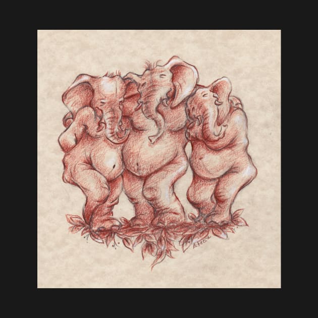 The Three Graces - Original Prisma Pencil Drawing by tranquilwaters