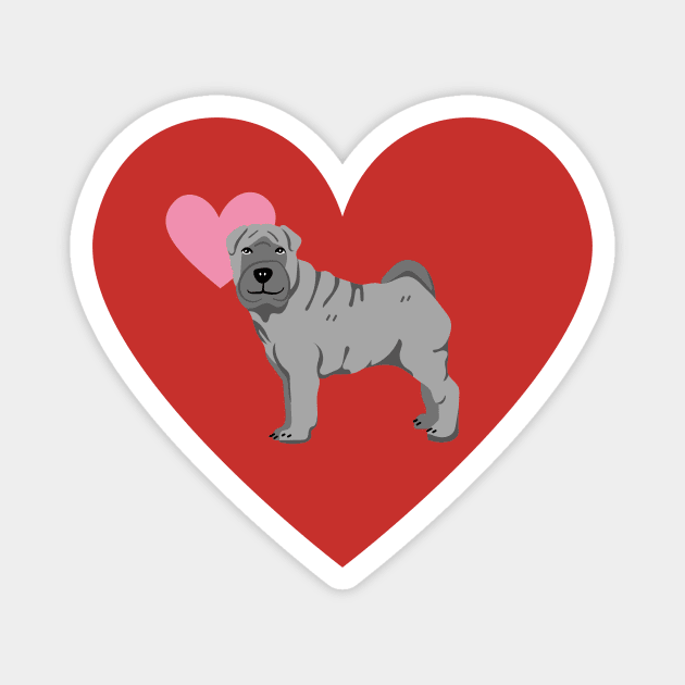 Shar Pei Love Magnet by Stitch's Puppy Games