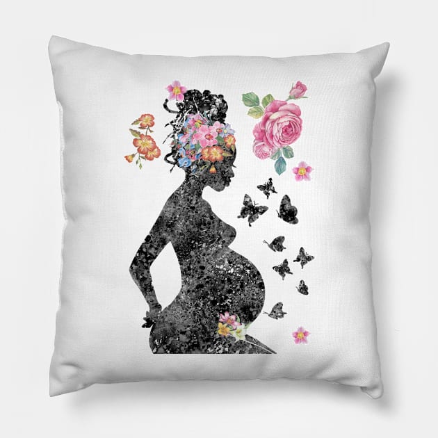 Pregnant woman Pillow by RosaliArt