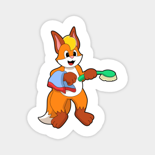 Fox with Towel & Brush Magnet